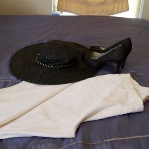 White pants, pump and hat
